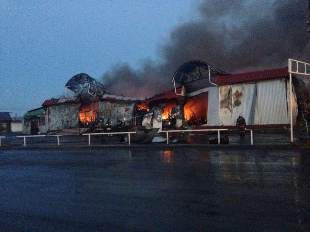 Пожар на Покровском авторынке в Подольском районе