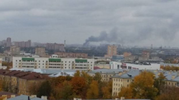 Вид на пожар из Подольска