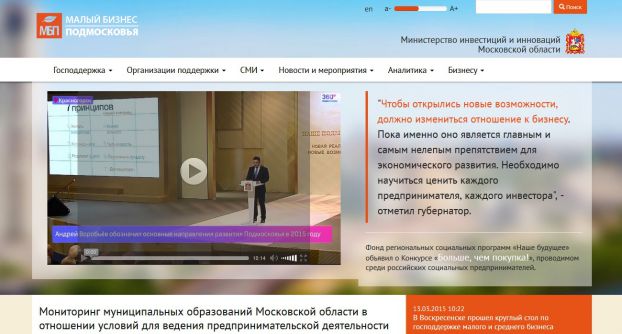 Веб-портал для малого и среднего бизнеса создали в Московской области