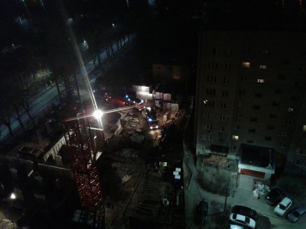 Пожар на стройплощадке в Подольске
