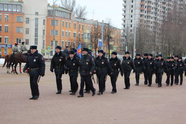 Строевой смотр полиции прошел в Подольске