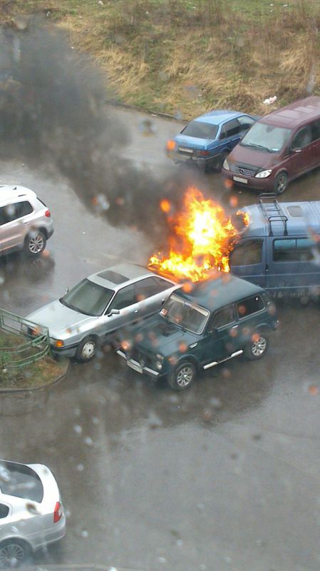 В Подольске сгорели три автомобиля