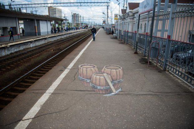 3D-граффити на станции Подольск