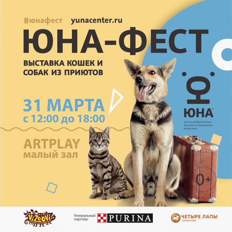 Центр «Юна» проведет выставку-пристройство собак и кошек