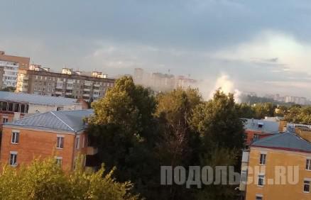 Недостроенный частный дом сгорел в Подольске