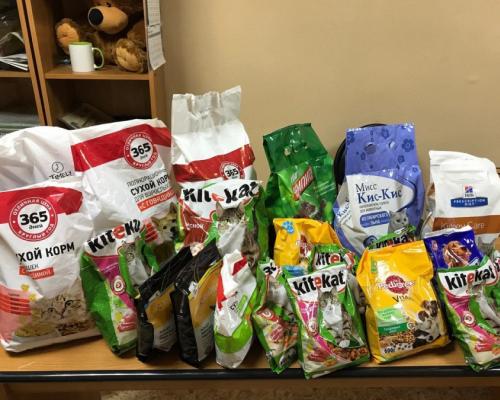 2,5 тонны корма собрали школьники Подольска для центра помощи животным «Юна»