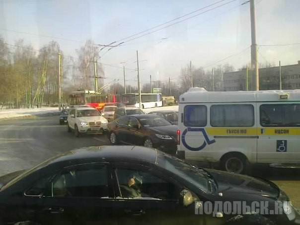 В пробке
