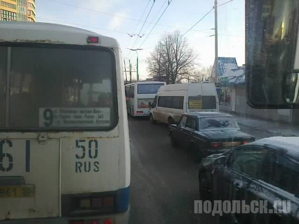В пробке