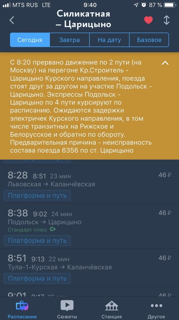 Расписание электричек силикатная царицыно на сегодня