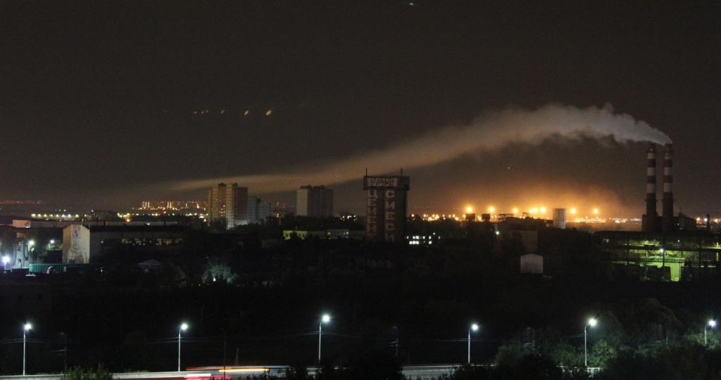 Ночной пожар в промзоне «Северная» в Подольске