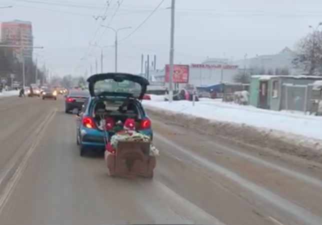 «Санта Клауса» оштрафовали в Подольске за езду по автодороге на кресле