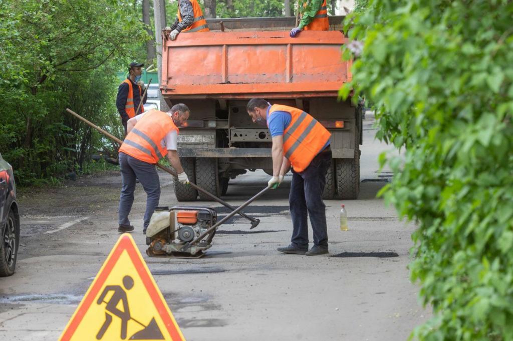 Ямочный ремонт на дорогах Подольска