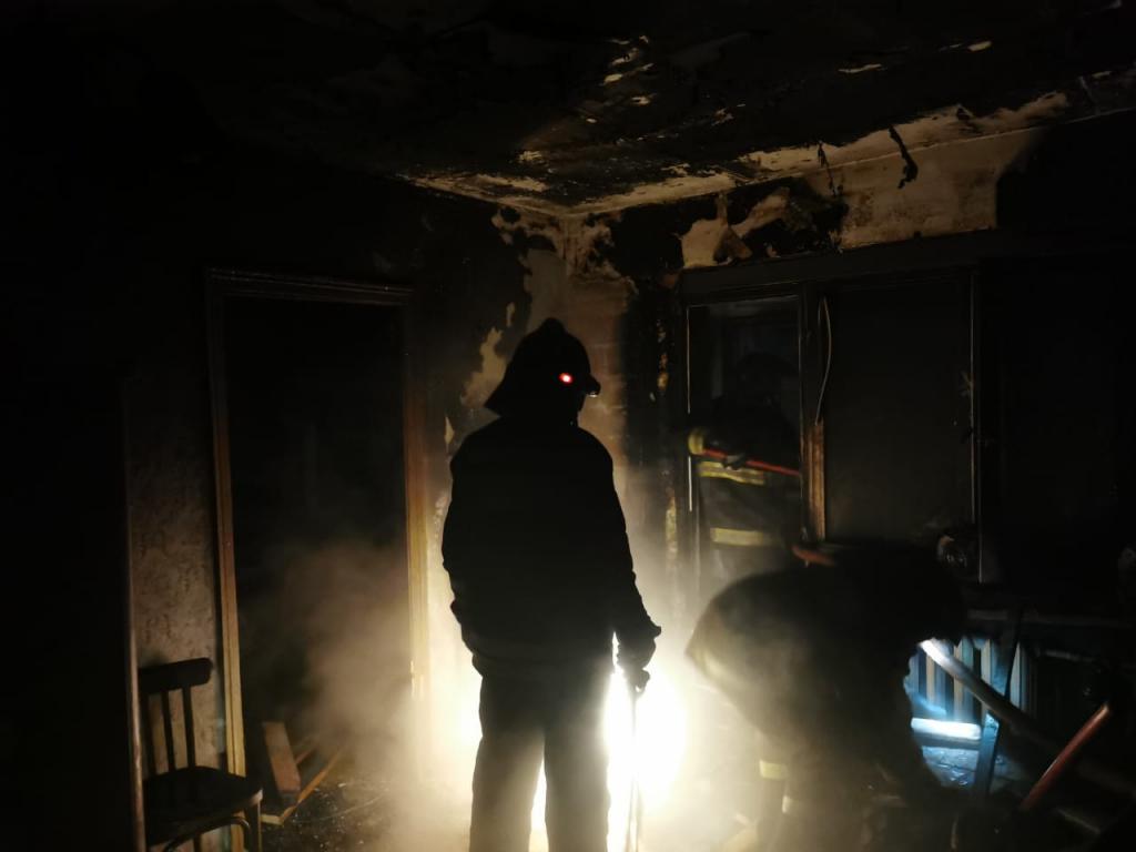 Ликвидация пожара в квартире в Климовске