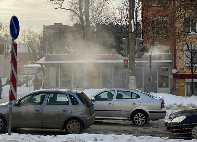 Пожар в торговой палатки в Подольске