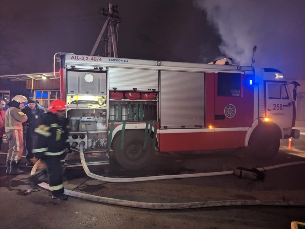 Ликвидация возгорания в микрорайоне Климовск