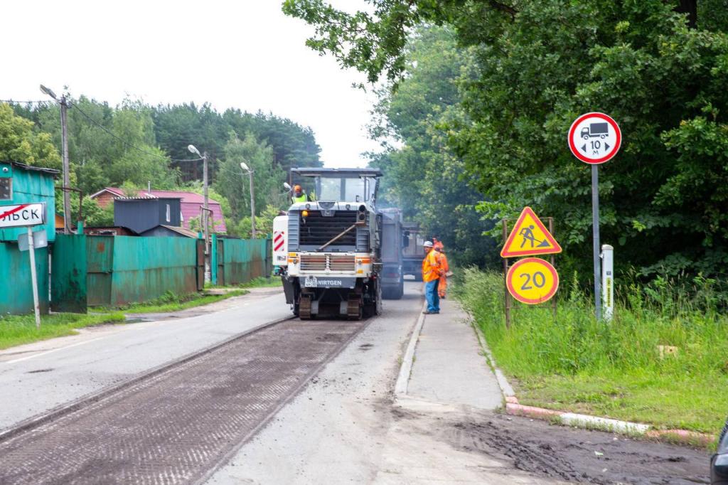 В Подольске идёт ремонт дорог на улице Матросской и в деревне Северово