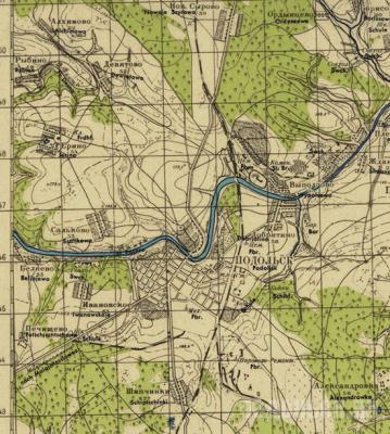 Фрагмент территории Подольска на немецкой карте 1940 года 