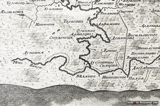 Окрестности Подольска, карта 1766 г.