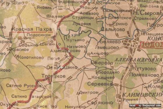 Подольске на карте 1939 года