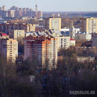 Вид на центр Подольска с Красной Горки 