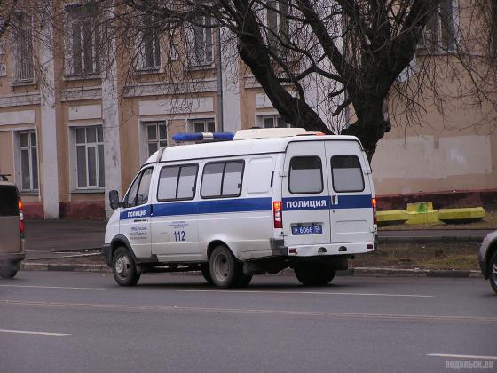 Машина полиции на проспекте Ленина в Подольске 