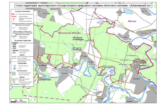 Схема заказника "Дубровицкий лес" 