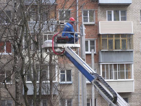 Монтаж светильника на фонаре 