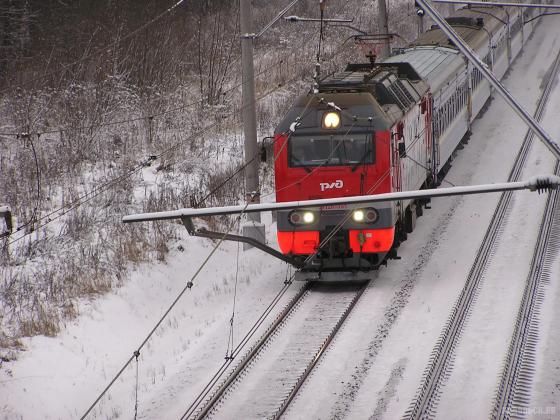 Украинский поезд на перегоне Гривно - Весенняя 