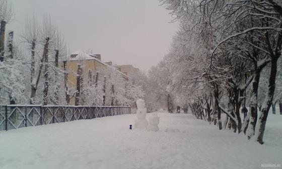 На Симферопольской аллее после снегопада. 31 января 2018 