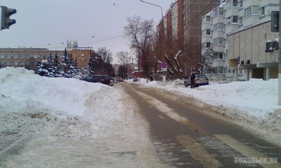 Комсомольская улица у площади Ленина 10 февраля 2018 г. 