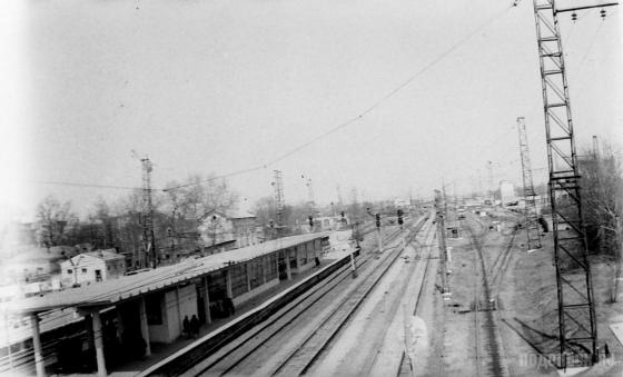 Вид на платформу станции Подольск. 1970-е гг. 