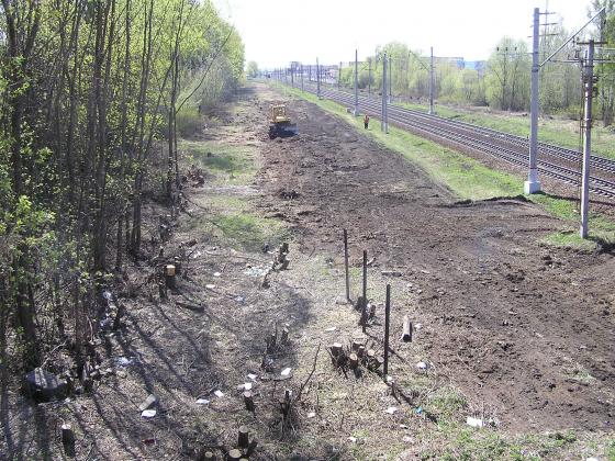 Расчистка полосы отвода ж/д между Весенней и Гривно. 28.04.2019