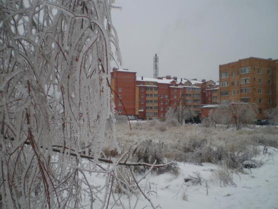 Подольск, улица Подольская. После ледяного дождя 
